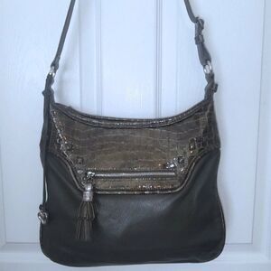 Brighton croc embossed shoulder bag EUC